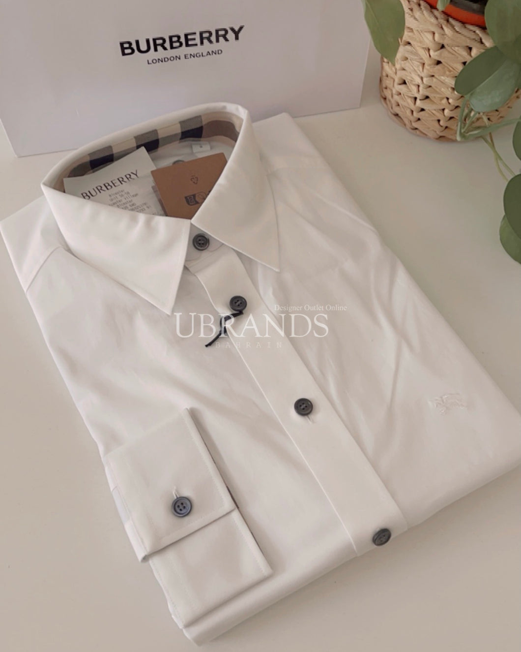 Burberry mens shirt white best sale