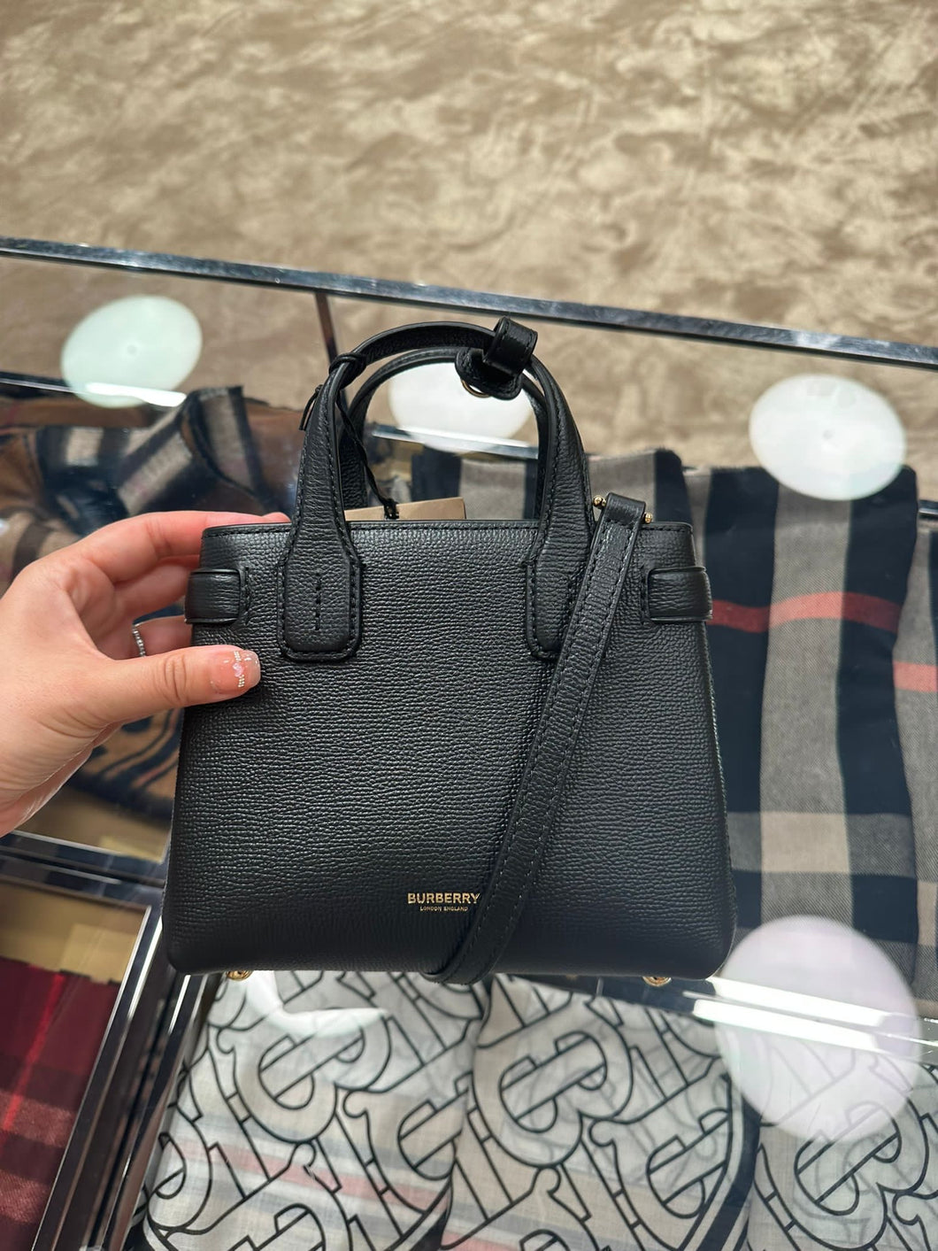 PreOrder Burberry baby banner bag black