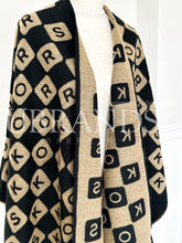 Load image into Gallery viewer, Michael kors large wool scarf black
