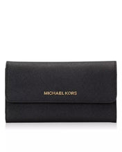 Load image into Gallery viewer, Michael kors large wallet solid black
